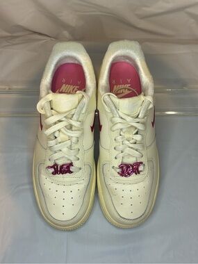 RARE NIKE Air Force 1 '07 SE Just Do It Playful Pink Coconut Milk Sneakers 7.5